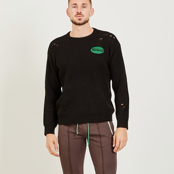 Norwood Other - Norwood Chapters Distressed Logo Knit Sweater - Black - Size M